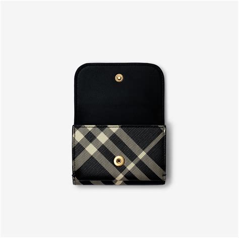 Check Compact Wallet in Black/calico 